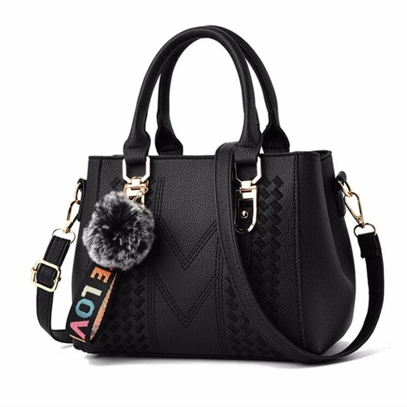 Women’s Leather Handbag – Embroidered Messenger Bag for Daily Use