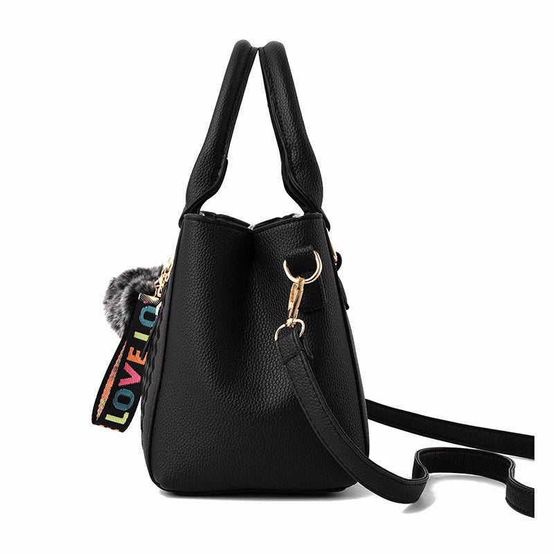Women’s Leather Handbag – Embroidered Messenger Bag for Daily Use