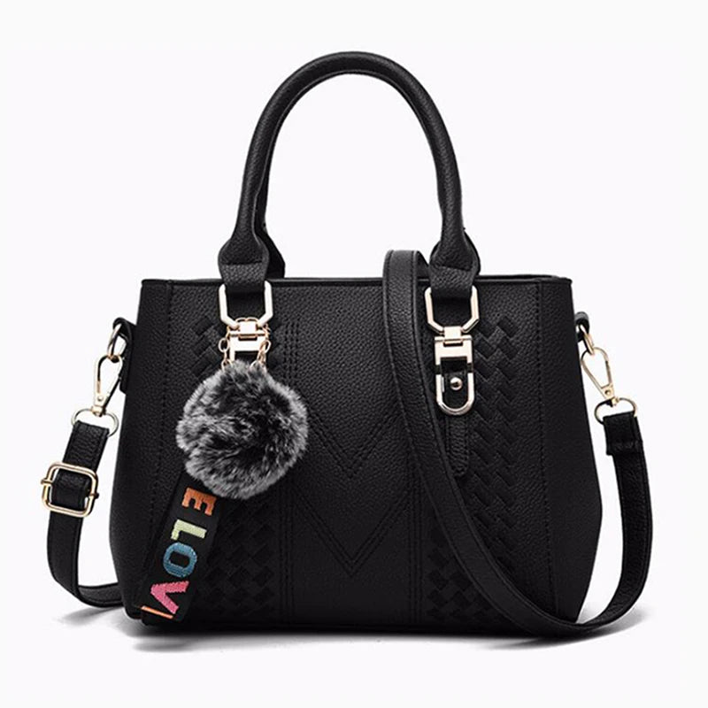 Women’s Leather Handbag – Embroidered Messenger Bag for Daily Use