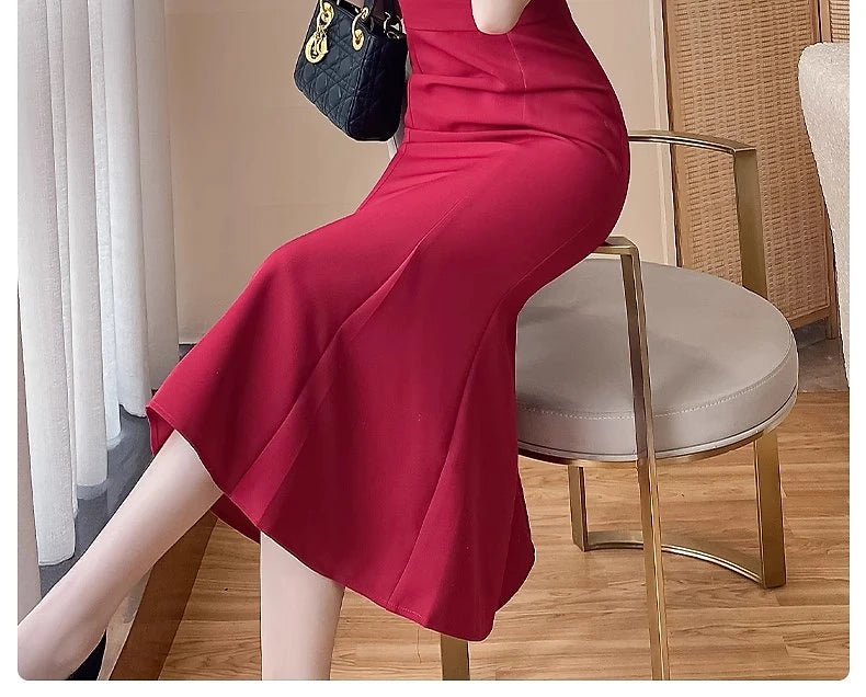 Women’s Stylish Summer Dress – High Waist Slimming Korean Dress