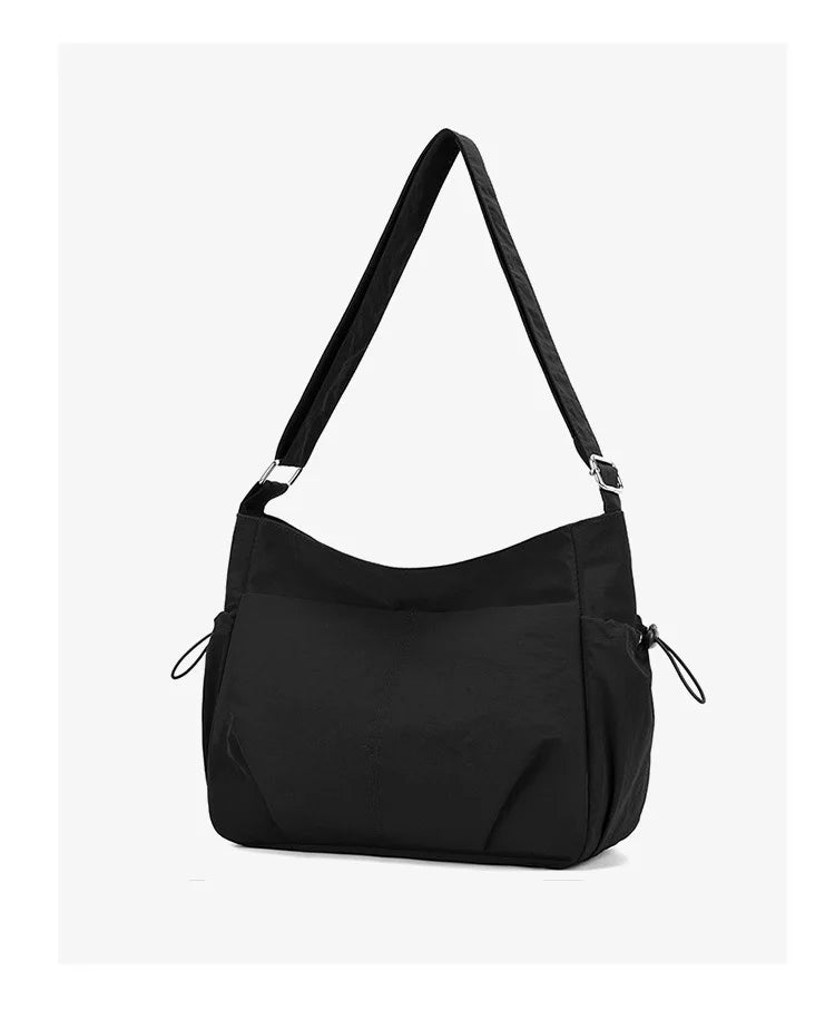 Lightweight Ladies Shoulder Bag – Solid Color Waterproof Crossbody Bag