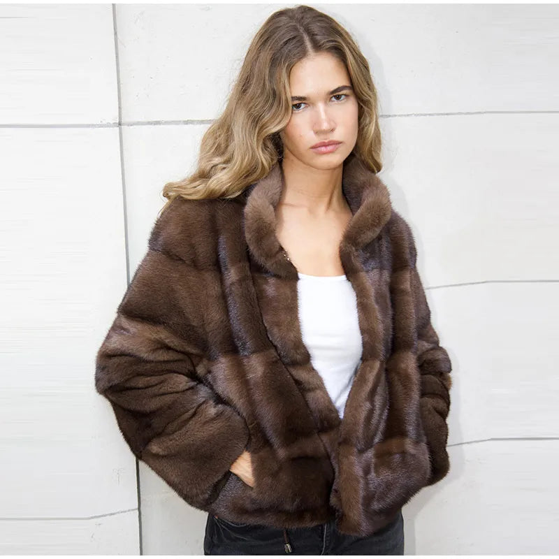 Brown Real Fur Coat – 6-Way Convertible Multi-Length Women’s Overcoat