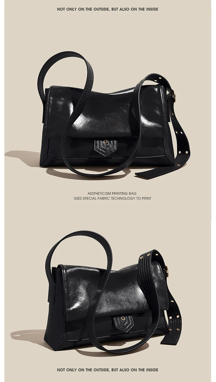 Autumn Winter Women’s Tote Bag – FOXER Simple Split Leather Crossbody Bag