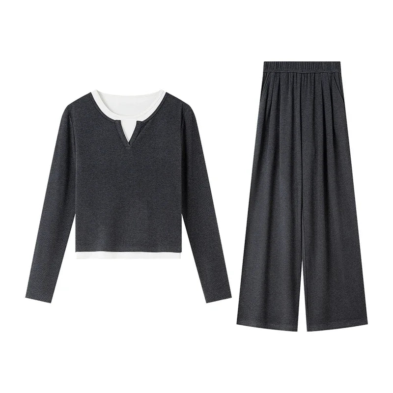 Casual Women’s Tracksuit – VIMLY Two-Piece with Loose Fit Pants