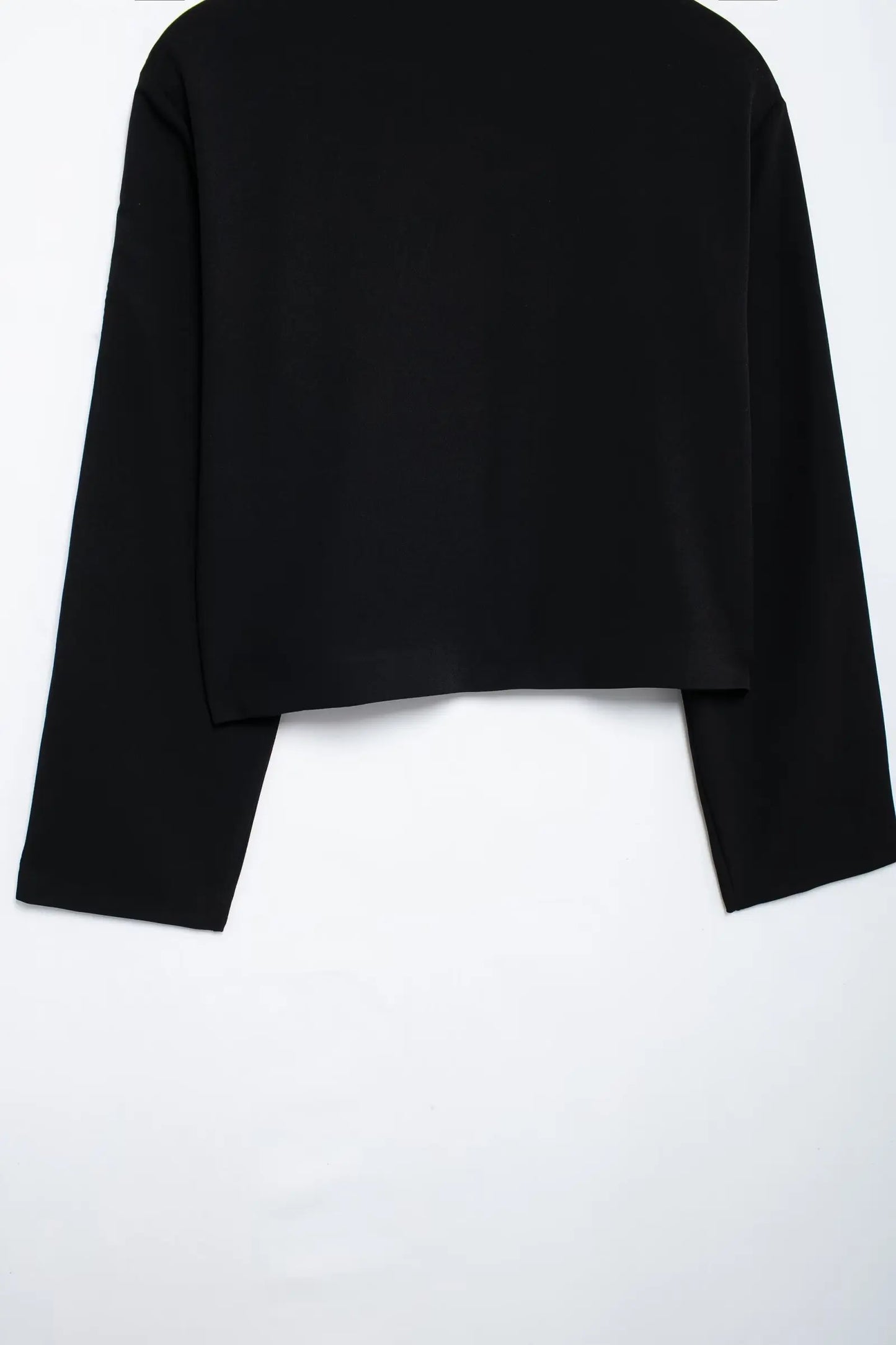 TRAFZA Vintage Women’s Outfit – Short Black Jacket & Black White Patchwork Pants