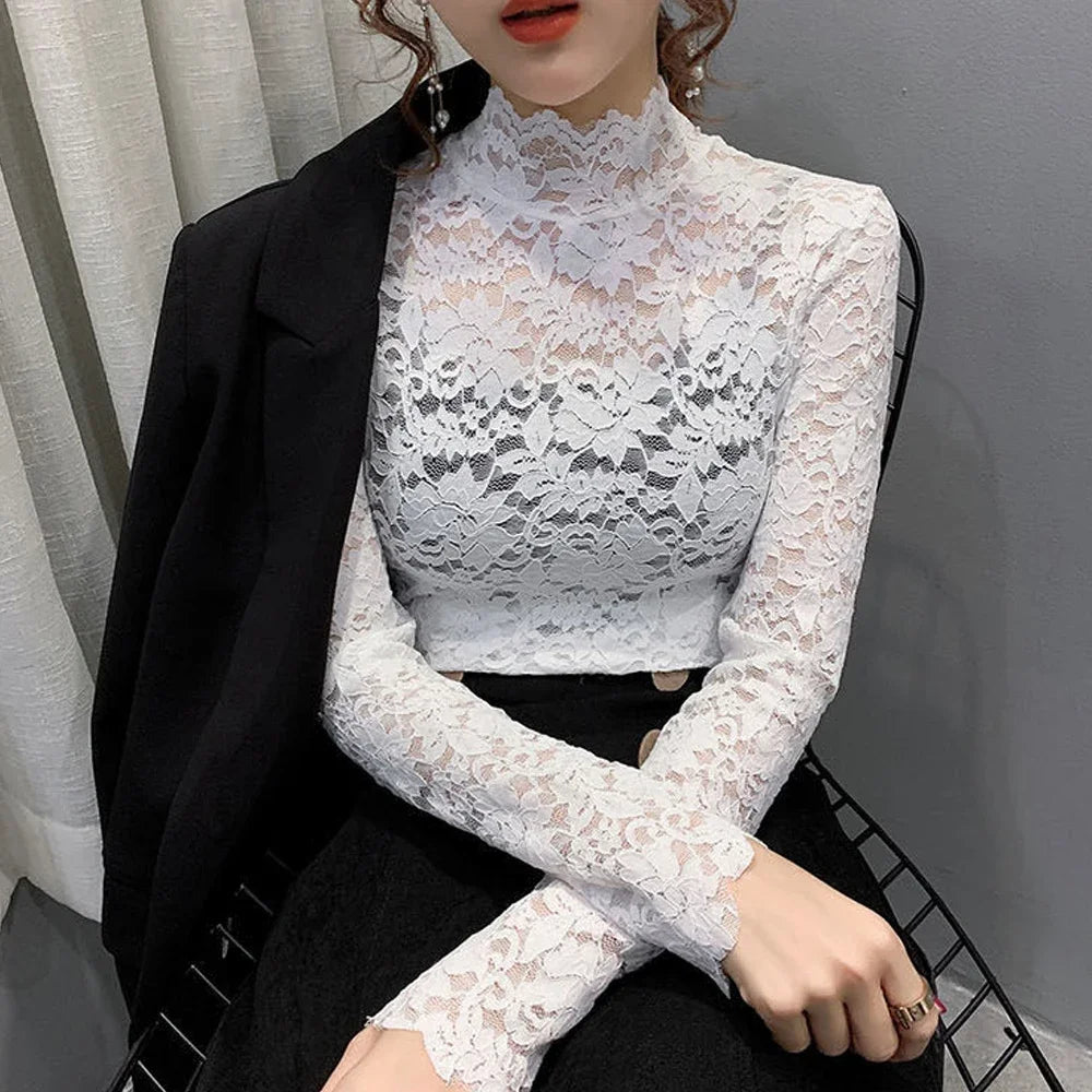 Elegant & Sexy – Floral Lace Petal Sleeve Top for Women