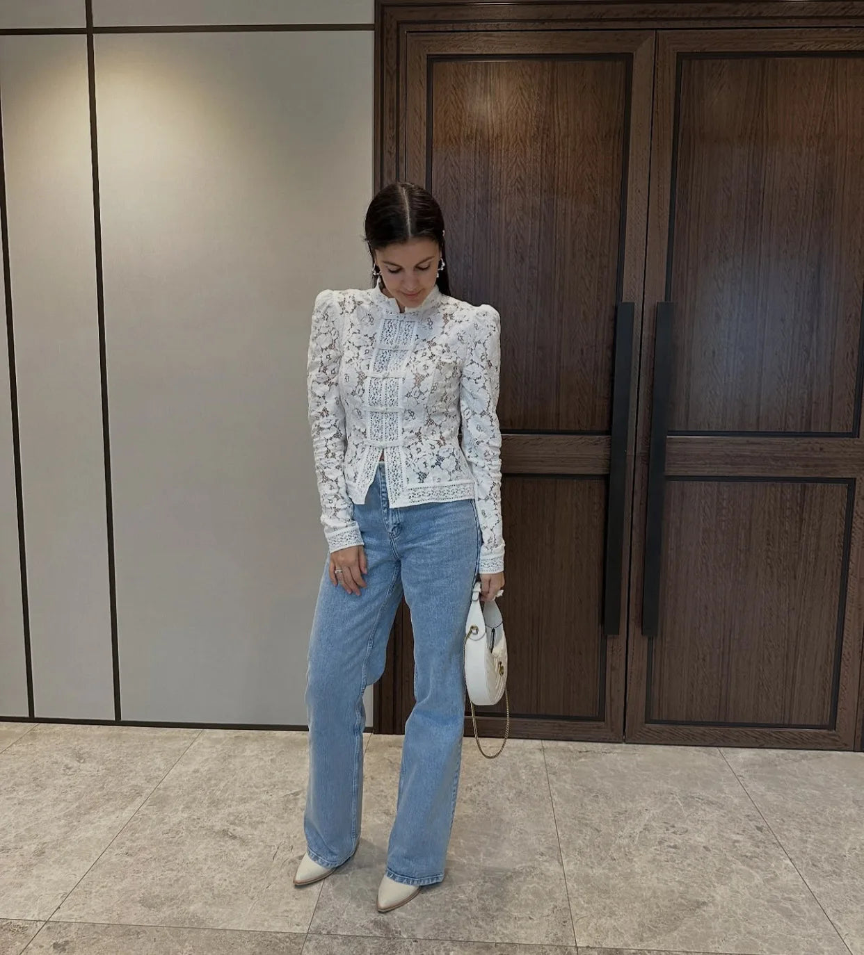 Fashion Commute Top – Hollow Out Lace See-Through Shirt