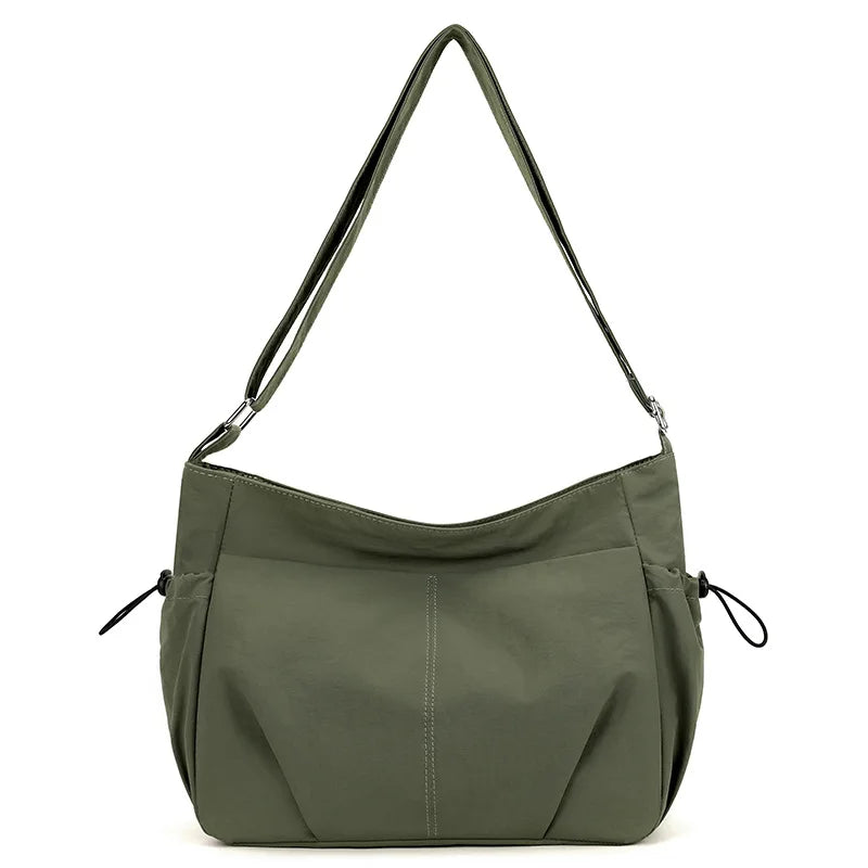 Lightweight Ladies Shoulder Bag – Solid Color Waterproof Crossbody Bag
