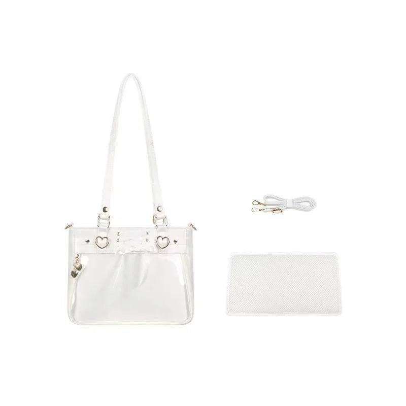 Square Love Heart Handbag – Women’s Bandage Bow Shoulder Bag
