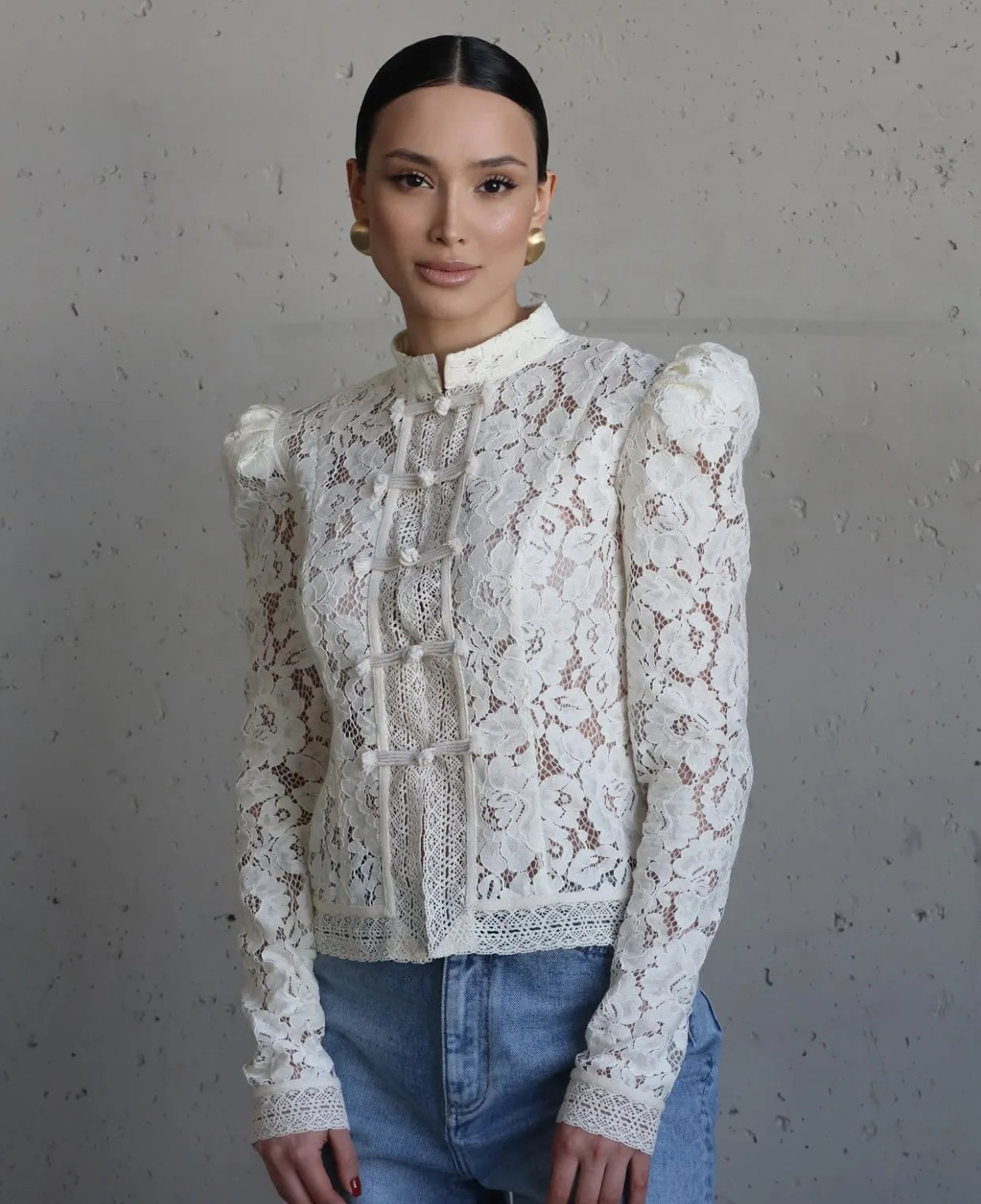 Fashion Commute Top – Hollow Out Lace See-Through Shirt