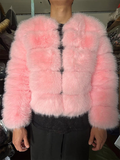 Fashion & Warm – Thick Faux Fur Coat Women’s Winter Wear