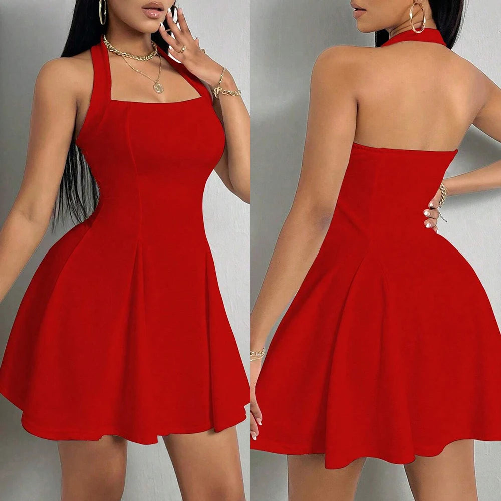 Fashion Must-Have – Elegant Pleated Halter Dress Women