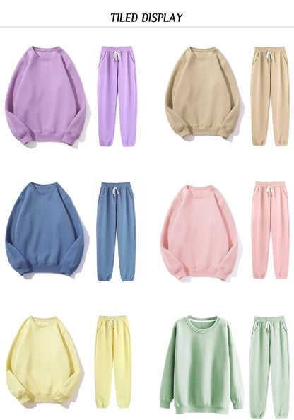 Spring Autumn Tracksuit – Women’s Hoodie + Sweatpants 2-Piece