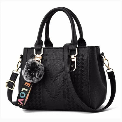 Women’s Leather Handbag – Embroidered Messenger Bag for Daily Use