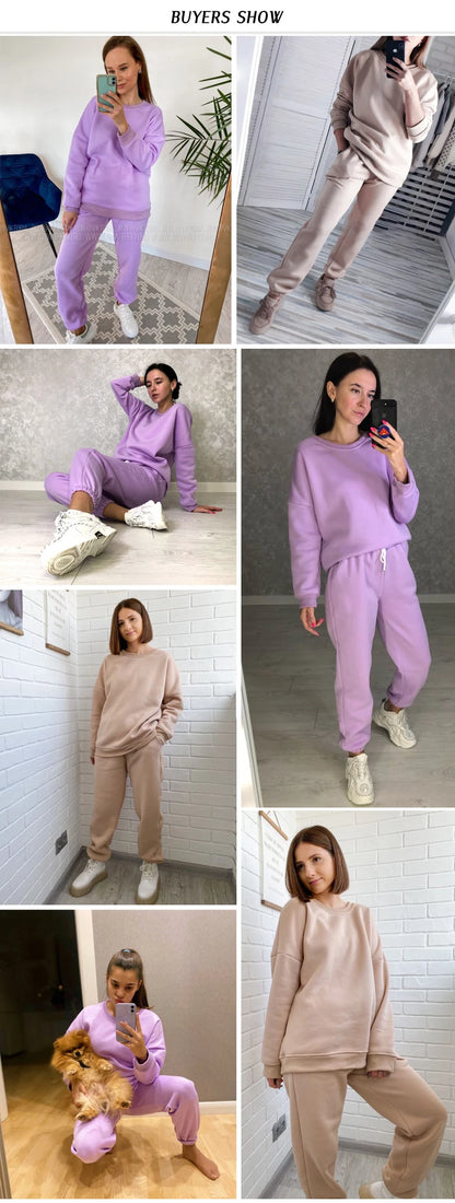 Spring Autumn Tracksuit – Women’s Hoodie + Sweatpants 2-Piece