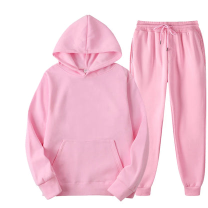 Spring Autumn Tracksuit – Women’s Hoodie + Sweatpants 2-Piece