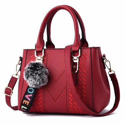 Women’s Leather Handbag – Embroidered Messenger Bag for Daily Use