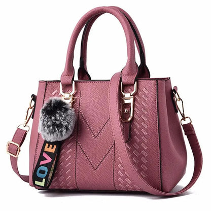 Women’s Leather Handbag – Embroidered Messenger Bag for Daily Use