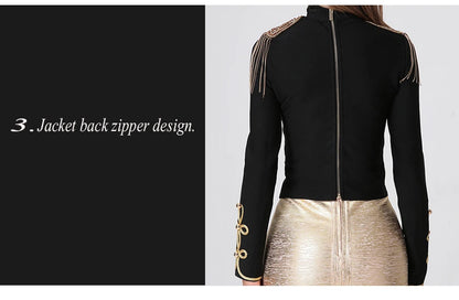 Autumn Winter Fashion Bandage Jacket – Women’s Party Night Outwear