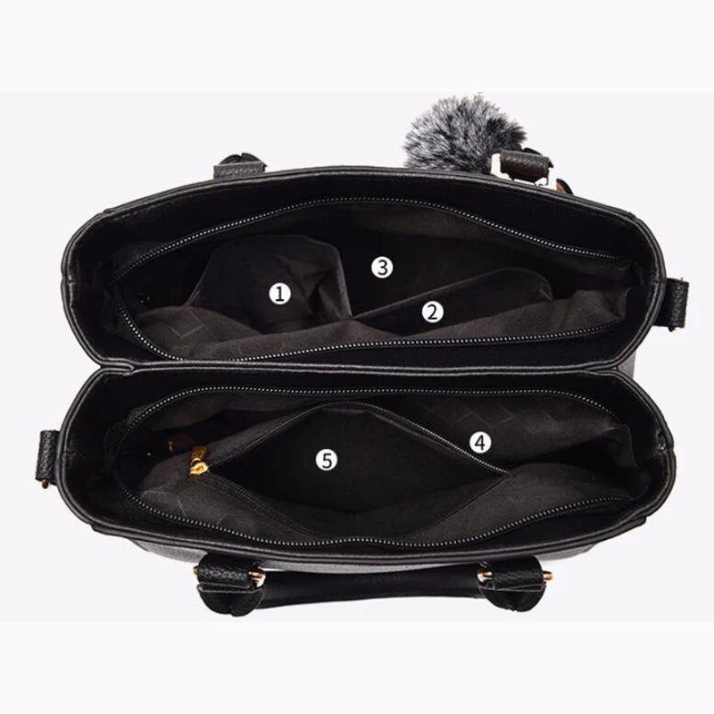 Women’s Leather Handbag – Embroidered Messenger Bag for Daily Use
