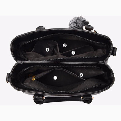 Women’s Leather Handbag – Embroidered Messenger Bag for Daily Use