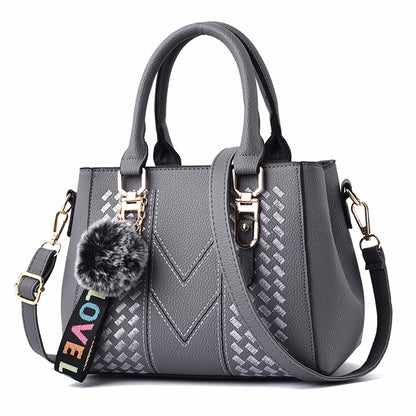 Women’s Leather Handbag – Embroidered Messenger Bag for Daily Use
