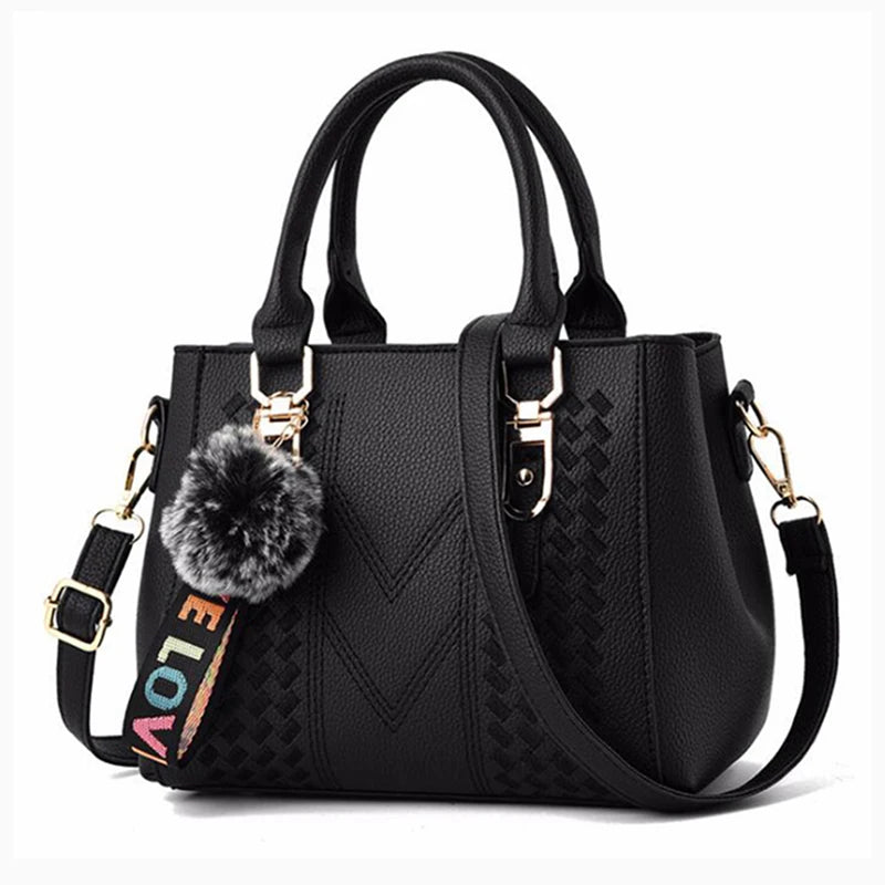 Women’s Leather Handbag – Embroidered Messenger Bag for Daily Use