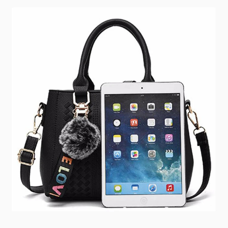 Women’s Leather Handbag – Embroidered Messenger Bag for Daily Use