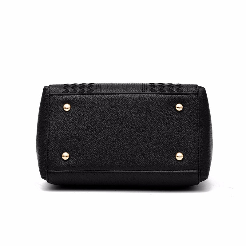 Women’s Leather Handbag – Embroidered Messenger Bag for Daily Use