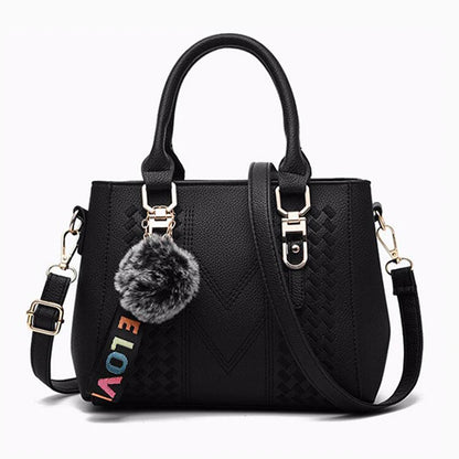 Women’s Leather Handbag – Embroidered Messenger Bag for Daily Use