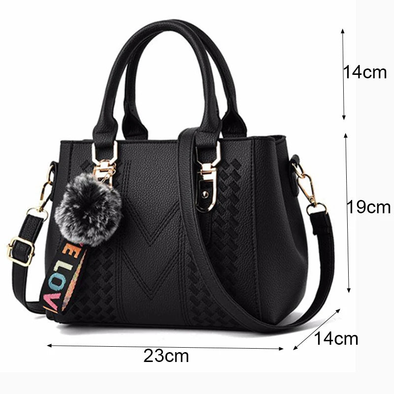 Women’s Leather Handbag – Embroidered Messenger Bag for Daily Use
