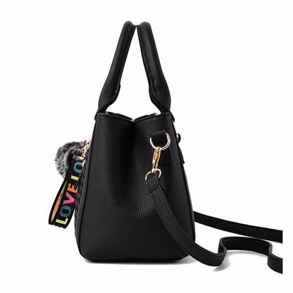 Women’s Leather Handbag – Embroidered Messenger Bag for Daily Use