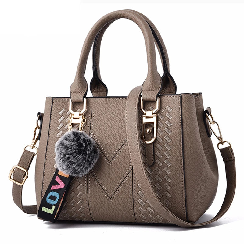 Women’s Leather Handbag – Embroidered Messenger Bag for Daily Use