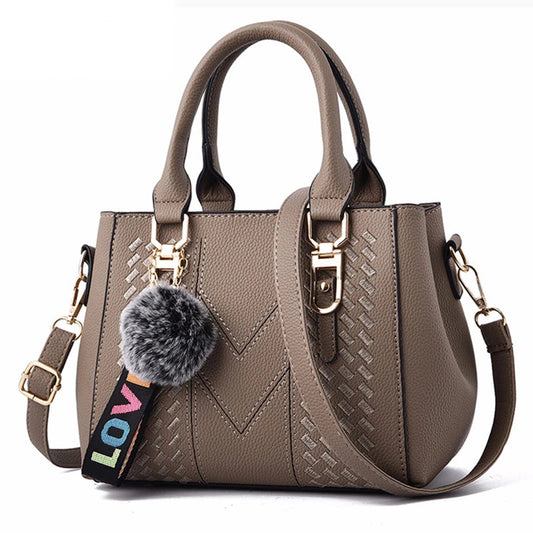 Women’s Leather Handbag – Embroidered Messenger Bag for Daily Use