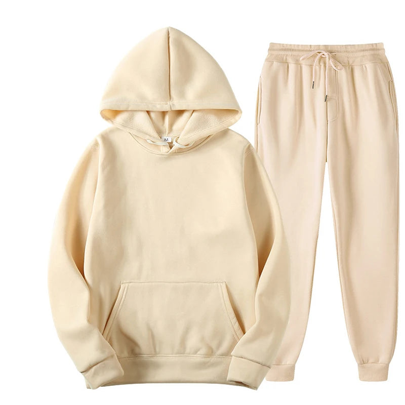 Spring Autumn Tracksuit – Women’s Hoodie + Sweatpants 2-Piece