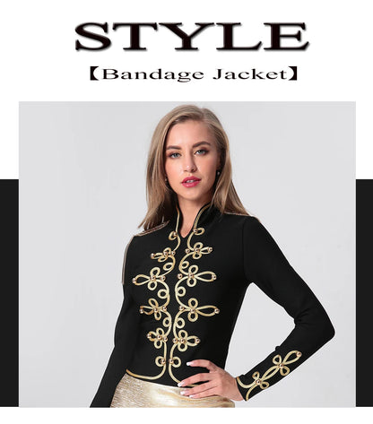Autumn Winter Fashion Bandage Jacket – Women’s Party Night Outwear