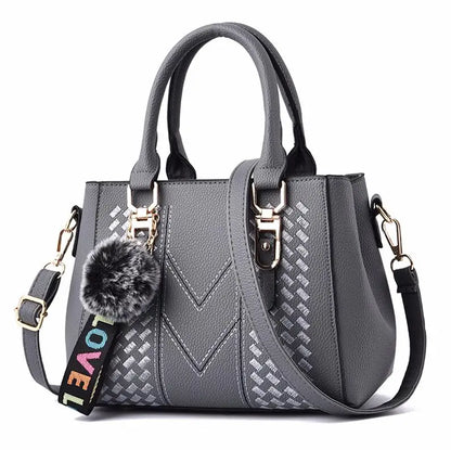 Women’s Leather Handbag – Embroidered Messenger Bag for Daily Use
