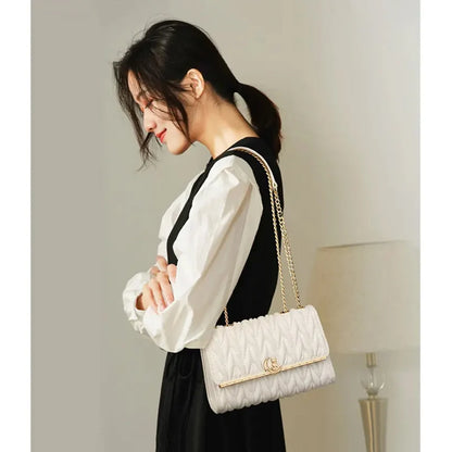 Women’s FOXER Fashion Chain Shoulder Bag – Square Crossbody Purse