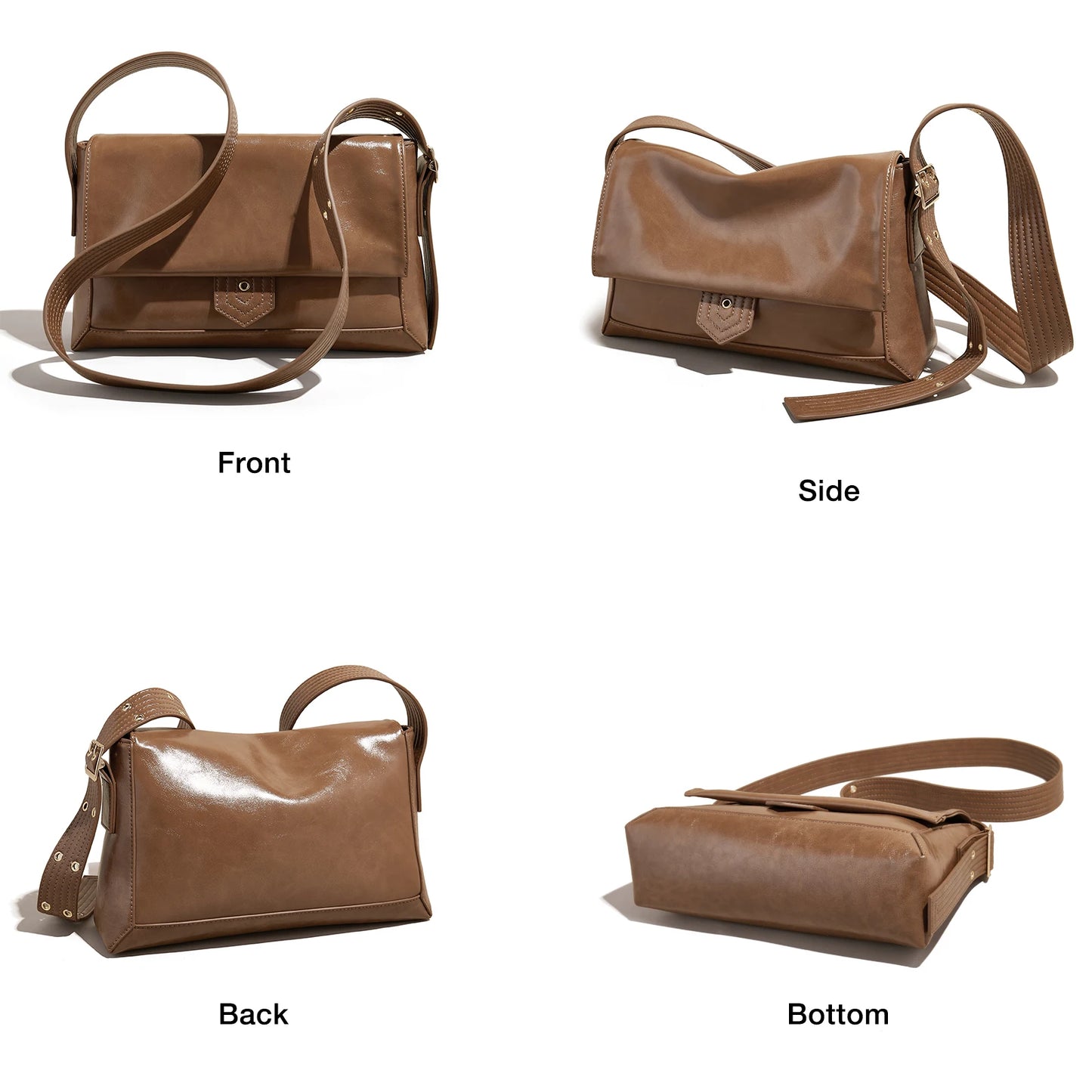 Autumn Winter Women’s Tote Bag – FOXER Simple Split Leather Crossbody Bag