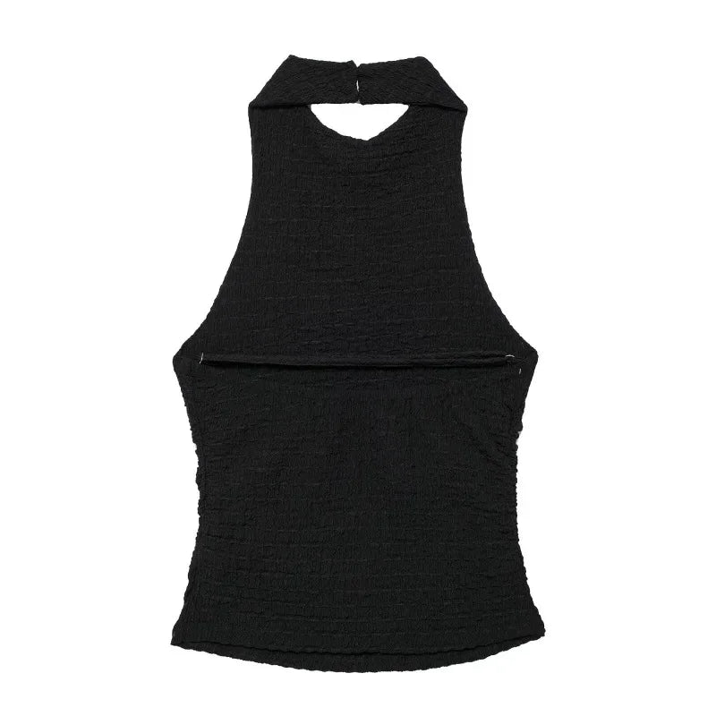 Casual Chic Two-Piece – Halter Top & Straight Pants for Women