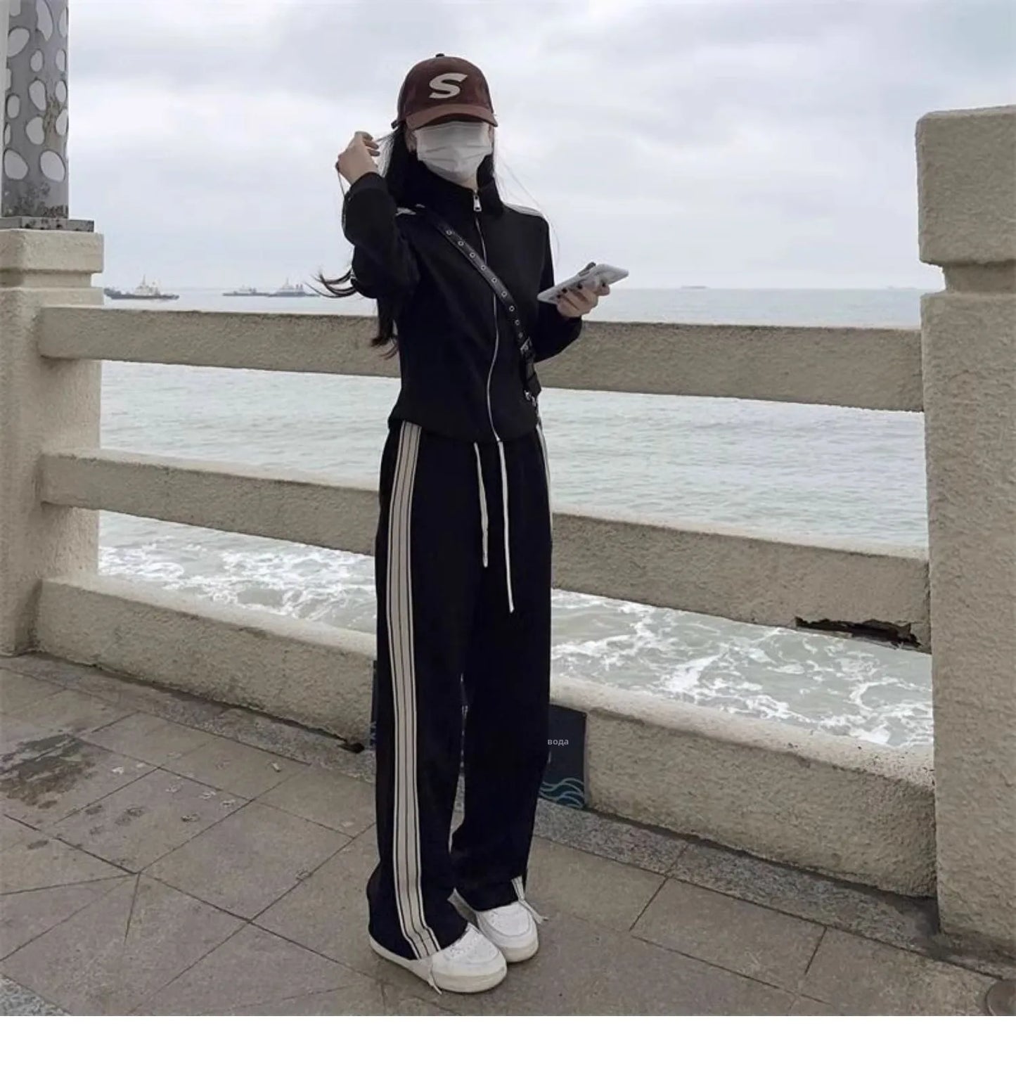 Running Outfit Women – Casual Open Cardigan 2-Piece Set