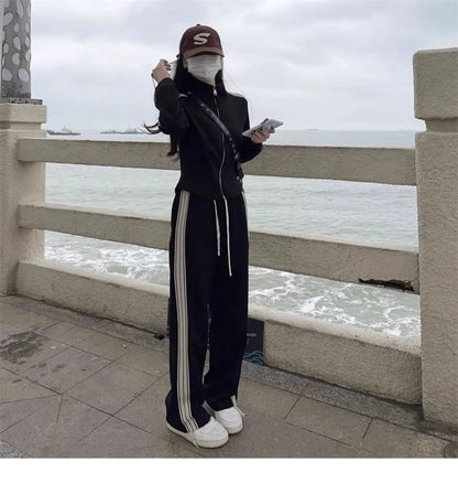 Running Outfit Women – Casual Open Cardigan 2-Piece Set