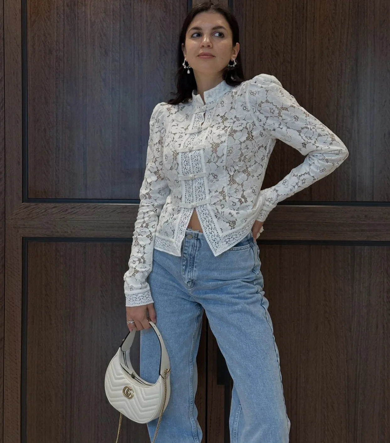 Fashion Commute Top – Hollow Out Lace See-Through Shirt