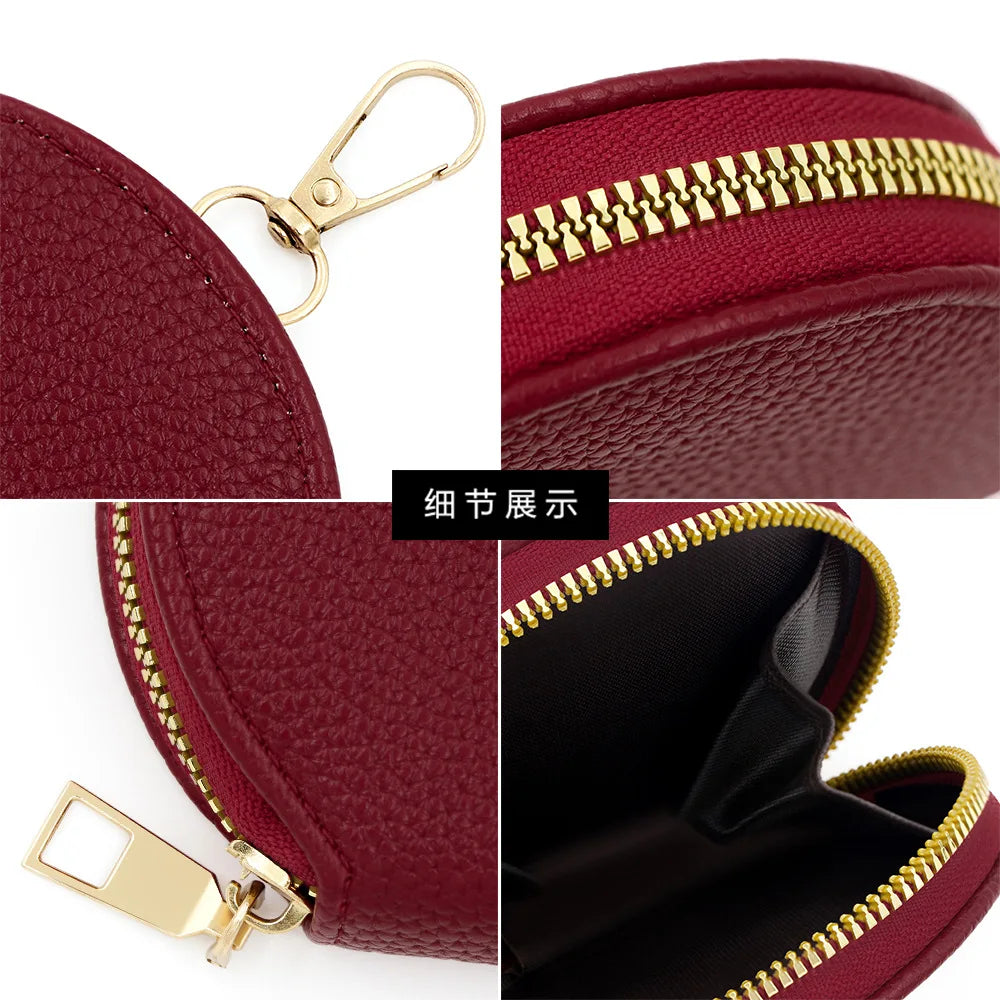 Cute Circular Zipper Coin Purse – Student Card Holder & Key Pouch