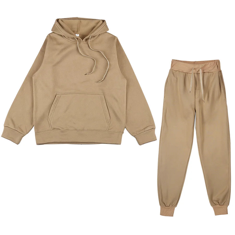 Spring Autumn Tracksuit – Women’s Hoodie + Sweatpants 2-Piece