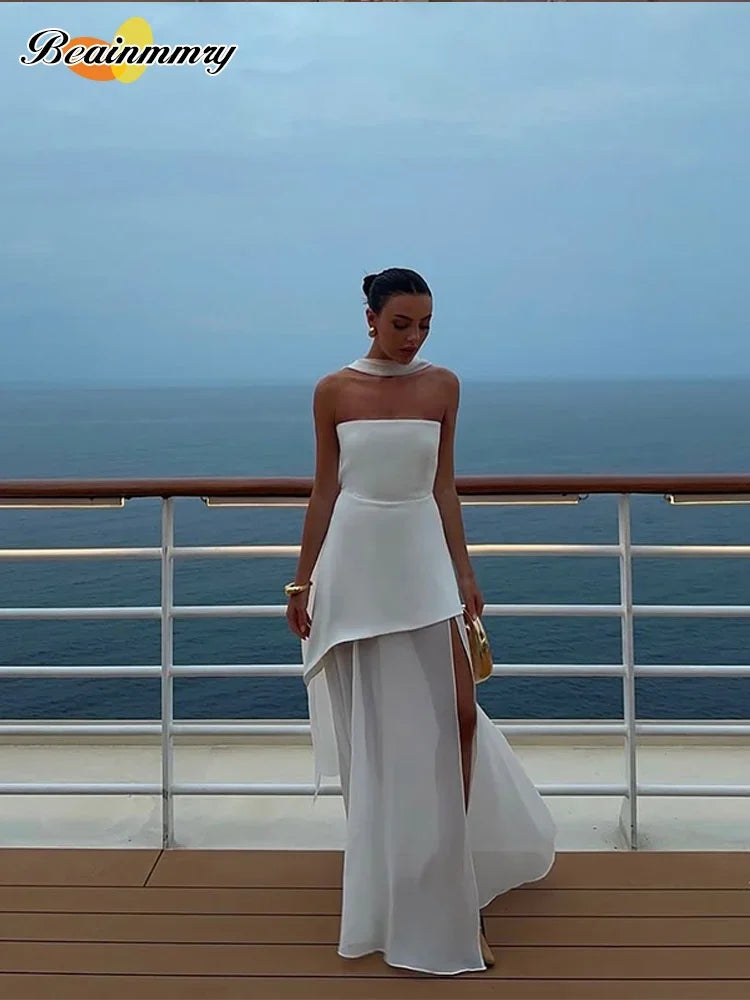 Summer Must-Have – Elegant Strapless Maxi Beach Dress