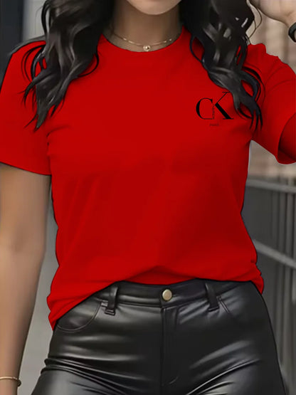 Chic & Casual – Women’s Luxury Cartoon Crew Neck Tee