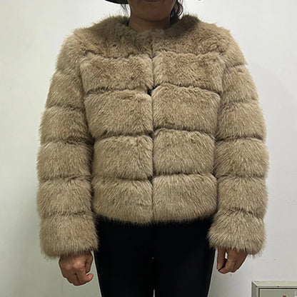 Fashion & Warm – Thick Faux Fur Coat Women’s Winter Wear