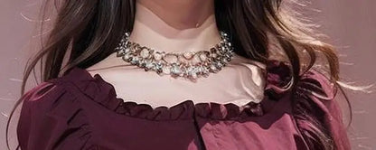 Chic & Trendy – Women’s Wine Red French Design Top