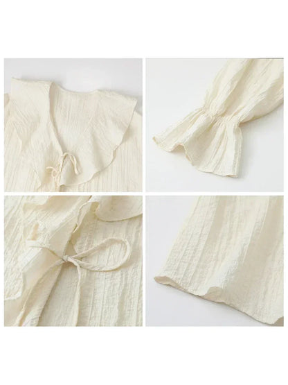 Spring & Summer Must-Have – V-Neck Lace-Up Blouse
